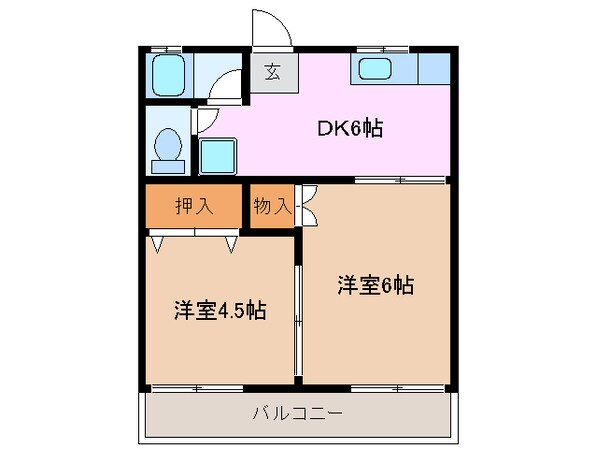 阿漕駅 徒歩30分 2階の物件間取画像